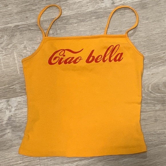 Garage Tops - “Ciao Bella” Mustard Yellow Tank